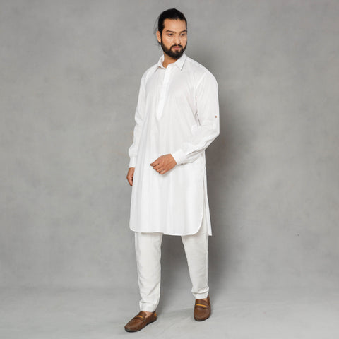 Buy Linen Viscose Plain Men Long Pathani Kurta Online at iTokri.com