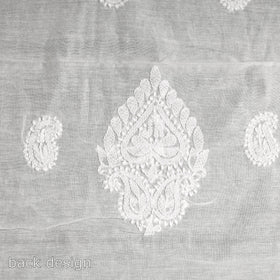 Buy Lucknow Chikankari with Parsi Style Embroidery Chanderi Silk Kurta Material Online at iTokri.com