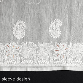 Buy Lucknow Chikankari with Parsi Style Embroidery Chanderi Silk Kurta Material Online at iTokri.com