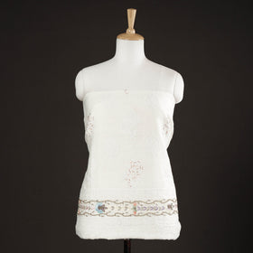 Buy Lucknow Chikankari with Parsi Style Embroidery Chanderi Silk Kurta Material Online at iTokri.com