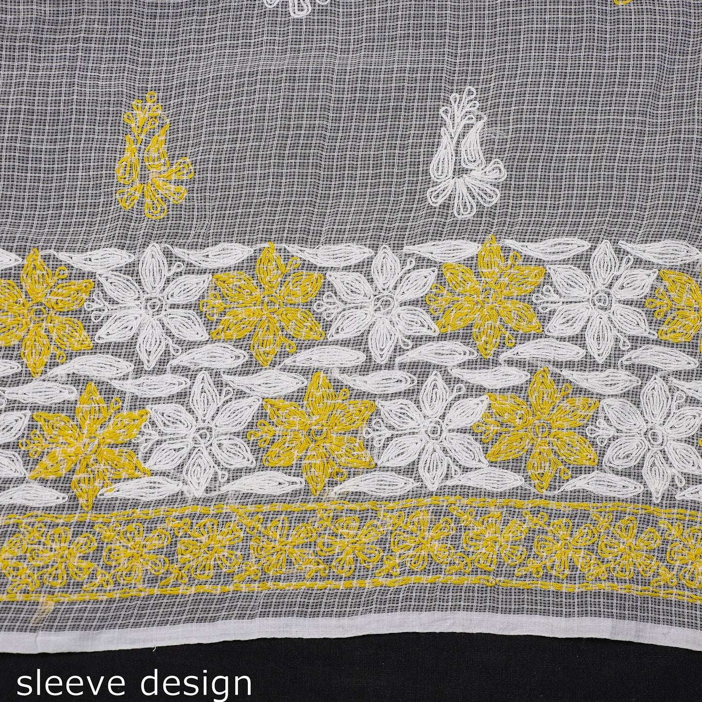 Buy Lucknow Chikankari Tepchi Hand Embroidery Kota Doria Cotton Kurta Material Online at iTokri.com