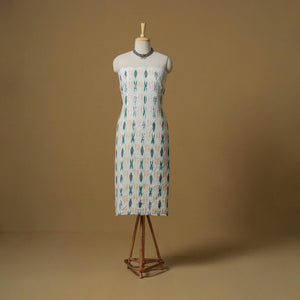 Lucknowi chikankari hand work pochampally ikat unstitched