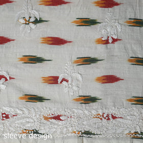 Lucknowi chikankari work pochampally ikat unstitched kurta
