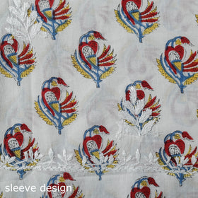 Lucknowi chikankari work sanganeri unstitched kurta