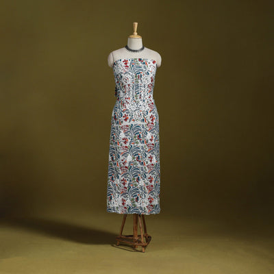 Lucknowi chikankari work sanganeri unstitched kurta