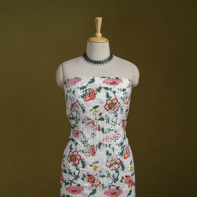 Lucknowi chikankari work sanganeri unstitched kurta