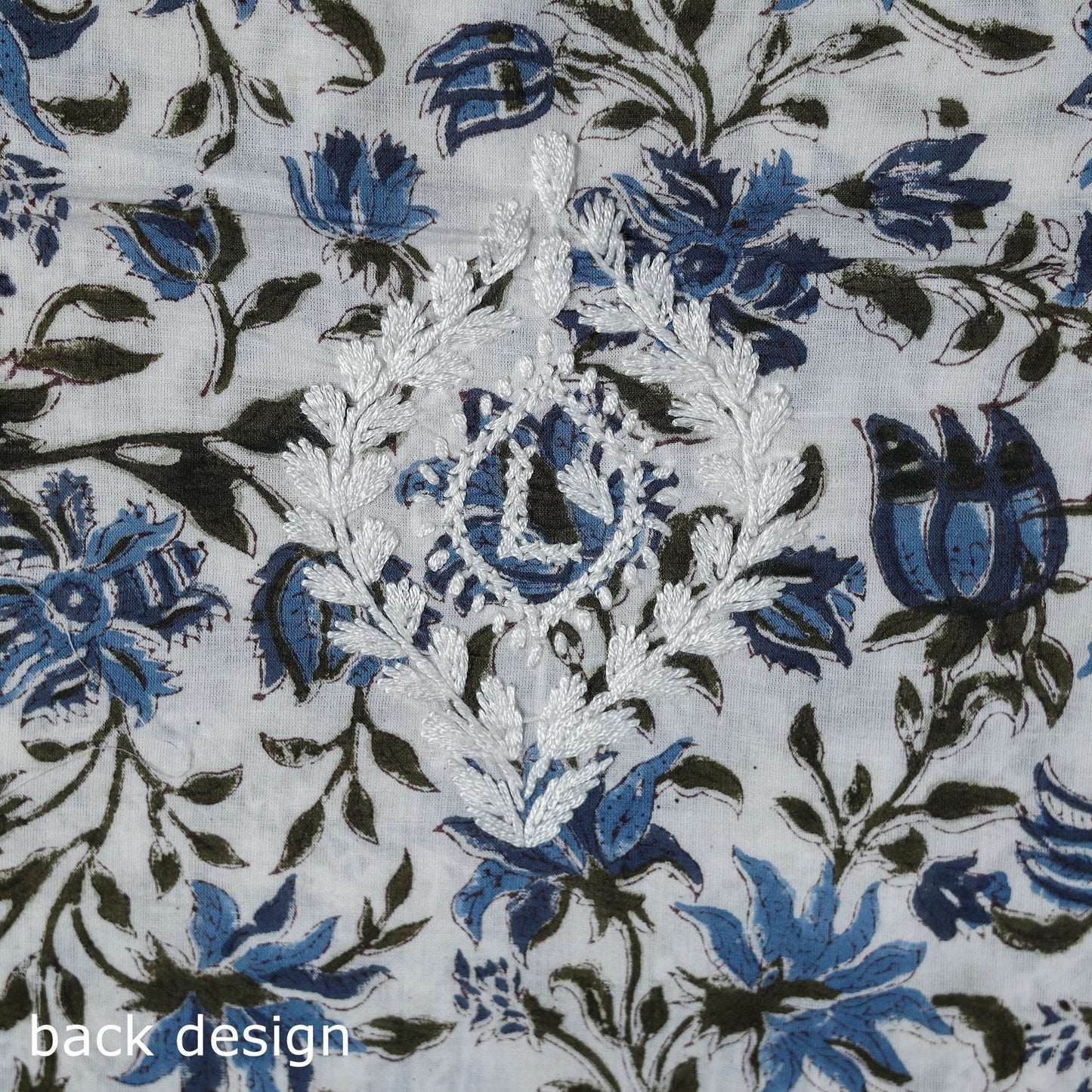 Lucknowi chikankari work sanganeri unstitched kurta