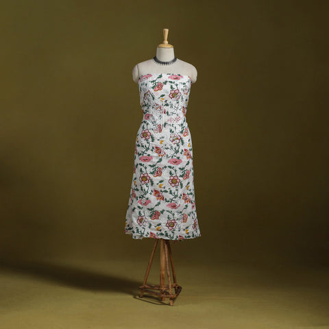 Lucknowi chikankari work sanganeri unstitched kurta