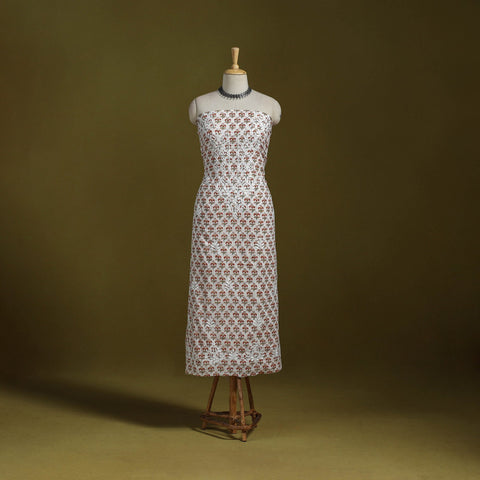 Lucknowi chikankari work sanganeri unstitched kurta