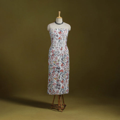 Lucknowi chikankari work sanganeri unstitched kurta