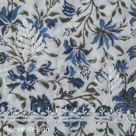 Lucknowi chikankari work sanganeri unstitched kurta