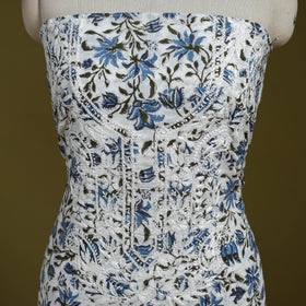 Lucknowi chikankari work sanganeri unstitched kurta