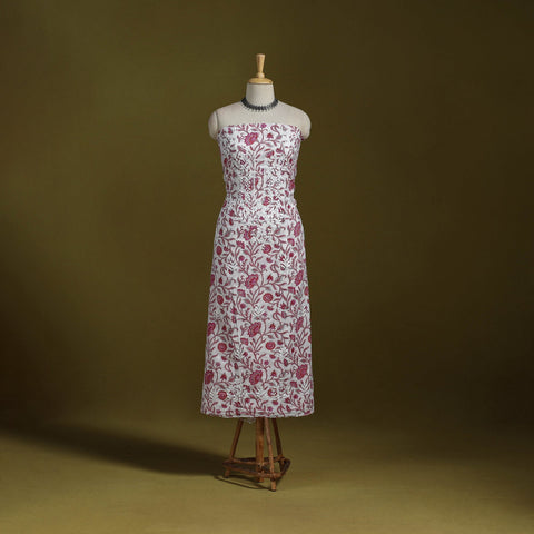 Lucknowi chikankari work sanganeri unstitched kurta