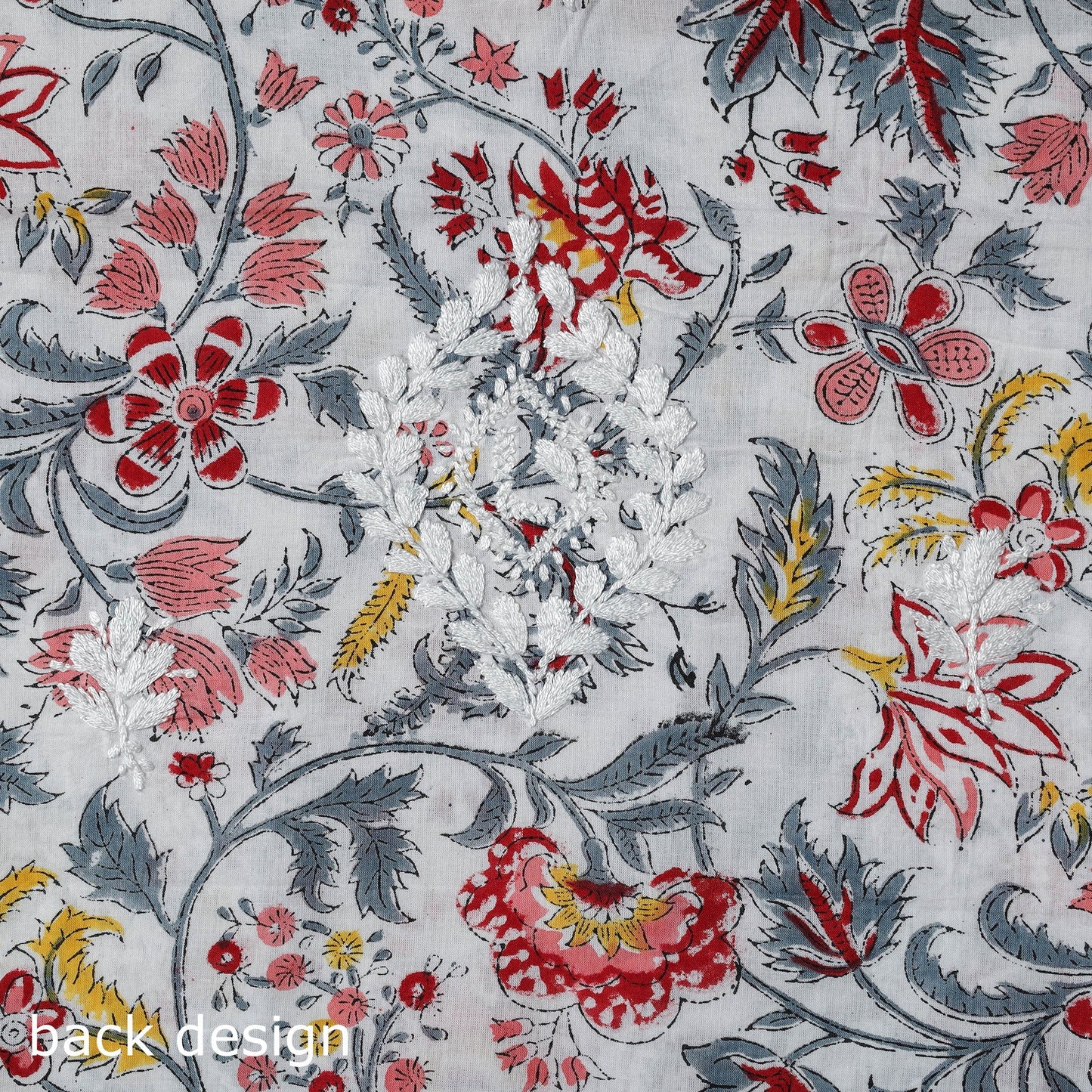 Lucknowi chikankari work sanganeri unstitched kurta