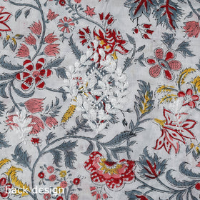 Lucknowi chikankari work sanganeri unstitched kurta