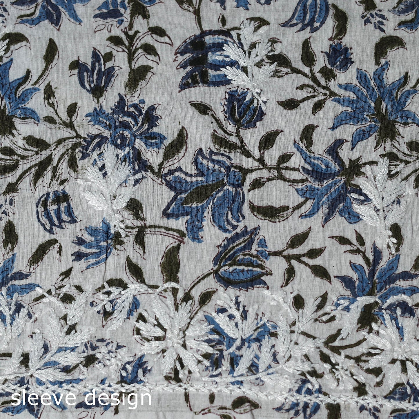 Lucknowi chikankari work sanganeri unstitched kurta
