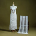 White - lucknowi hand embroidered chikankari georgette 3pc