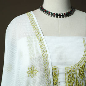 Lucknowi hand embroidered kota doria cotton chikankari 2pc