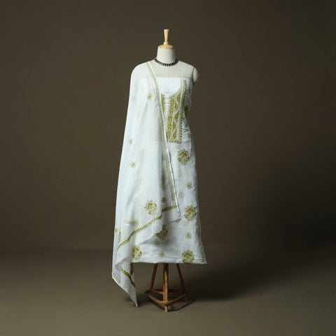 Lucknowi hand embroidered kota doria cotton chikankari 2pc