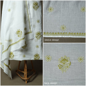 Lucknowi hand embroidered kota doria cotton chikankari 2pc