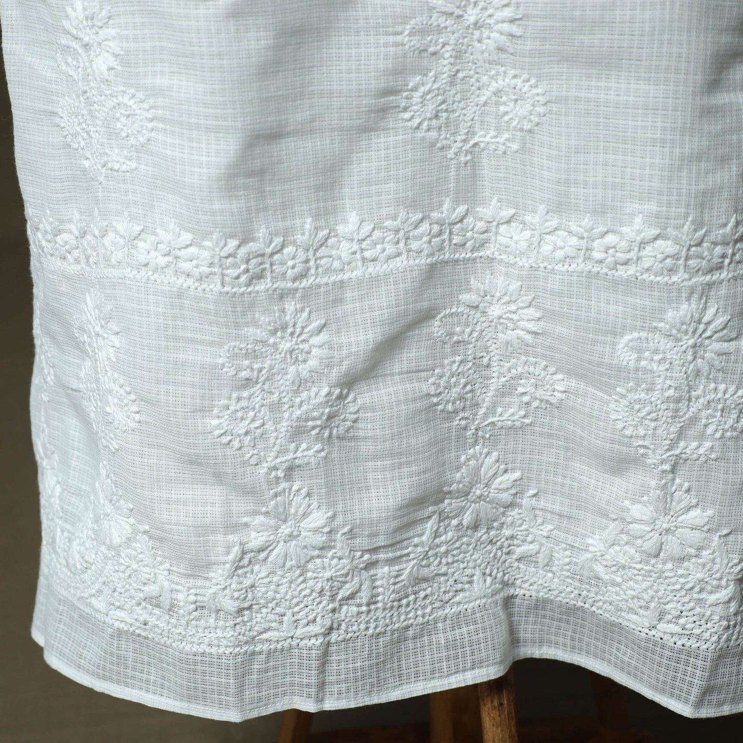 Lucknowi hand embroidered kota doria cotton chikankari 2pc