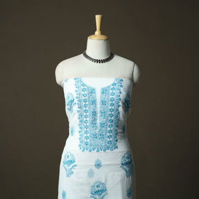 Lucknowi hand embroidered kota doria cotton chikankari 2pc