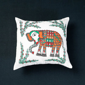  Madhubani Handpainted Cotton Cushion Cover Online at iTokri.com