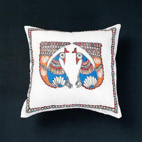 Buy Madhubani Handpainted Cotton Cushion Cover Online at iTokri.com