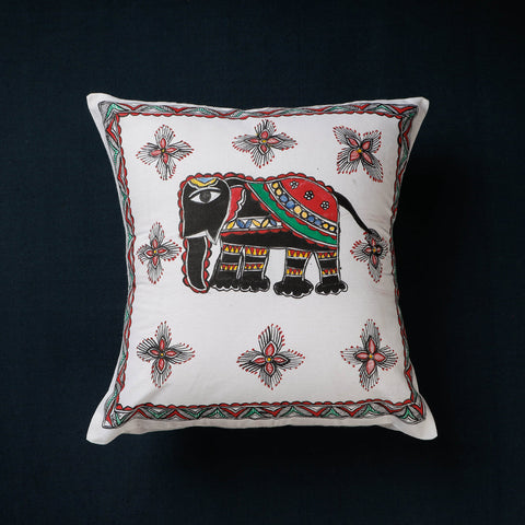Buy Madhubani Handpainted Cotton Cushion Covers by Ruchi Jha Online at iTokri.com