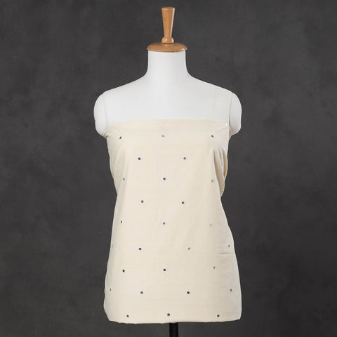  Off White Mangalagiri Cotton Sequin Work Kurta Material
