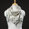 White Maniabandha Ikat Handloom Cotton Scarf 