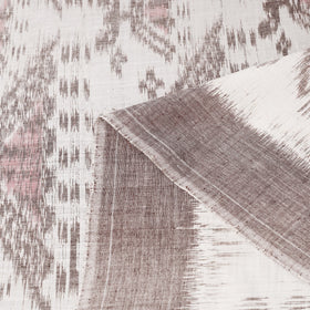 White - maniabandha ikat weave handloom cotton fabric 04