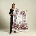  White Mirror Work Printed Cotton Kutch Embroidery Dupatta