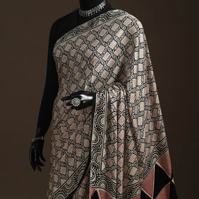 Modal silk hand bagru saree 19 - handcrafted