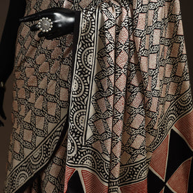 Modal silk hand bagru saree 19 - handcrafted