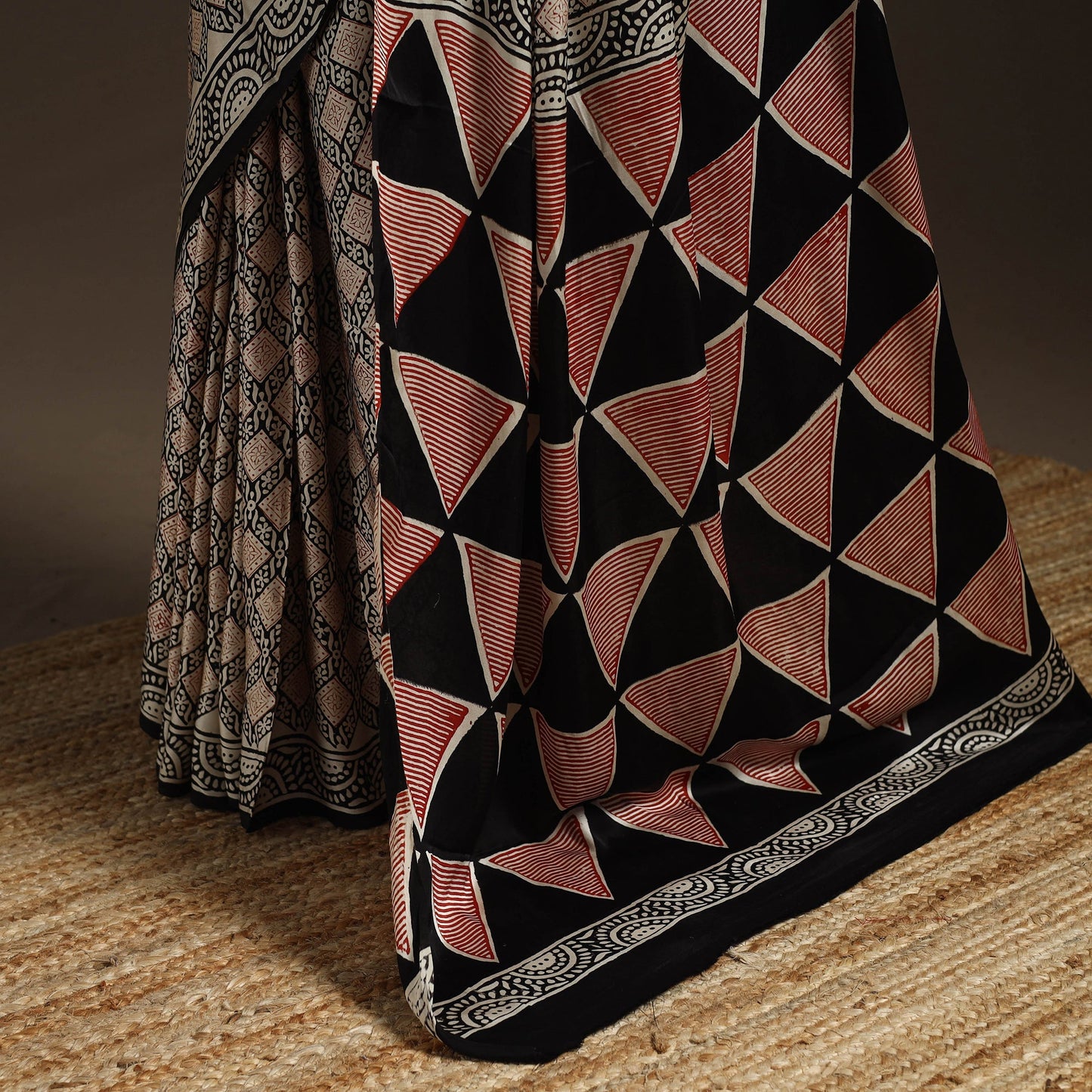 Modal silk hand bagru saree 19 - handcrafted