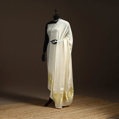 Modal silk natural dyed plain dupatta with lagdi patta 11