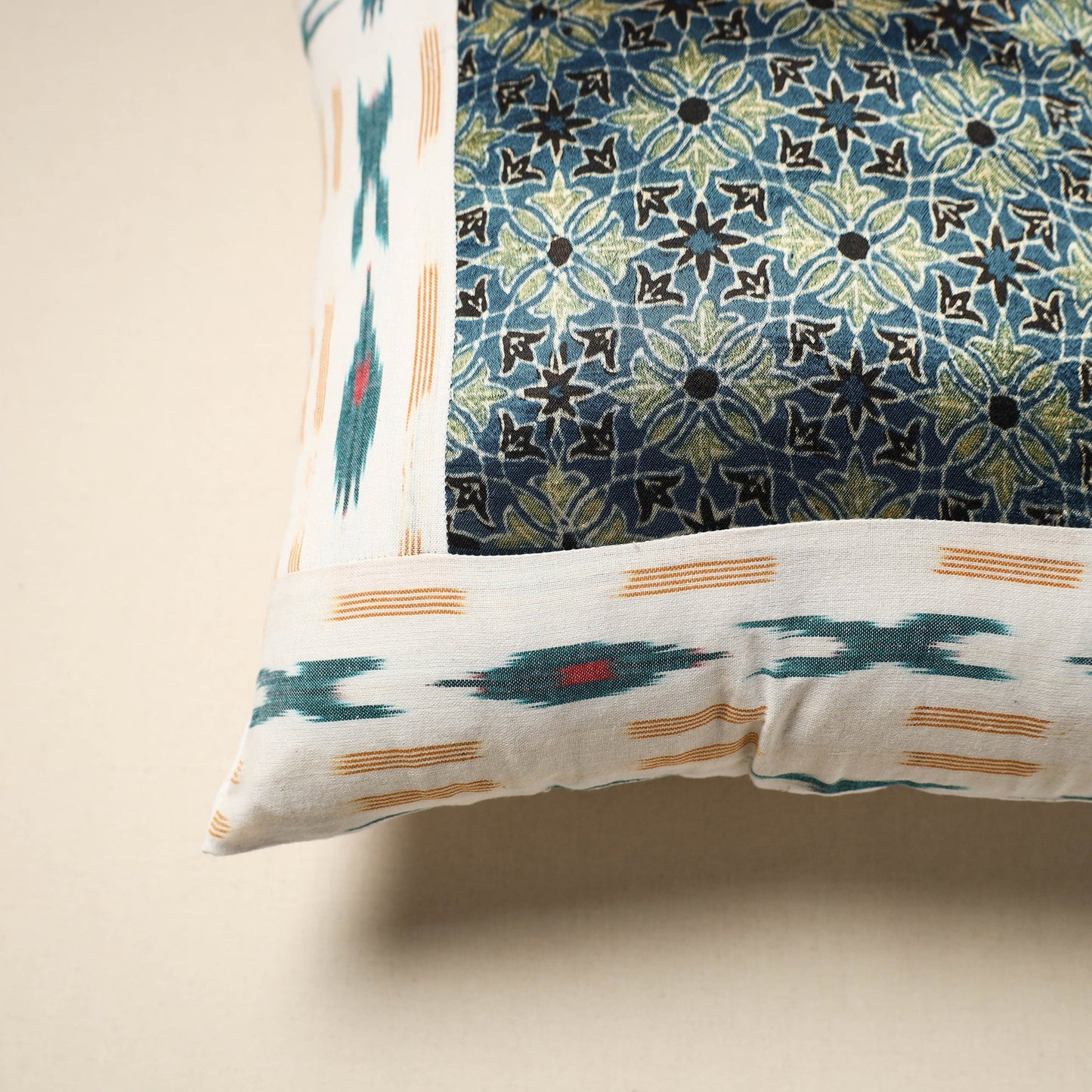 Modal silk patch pochampally ikat cushion cover 08