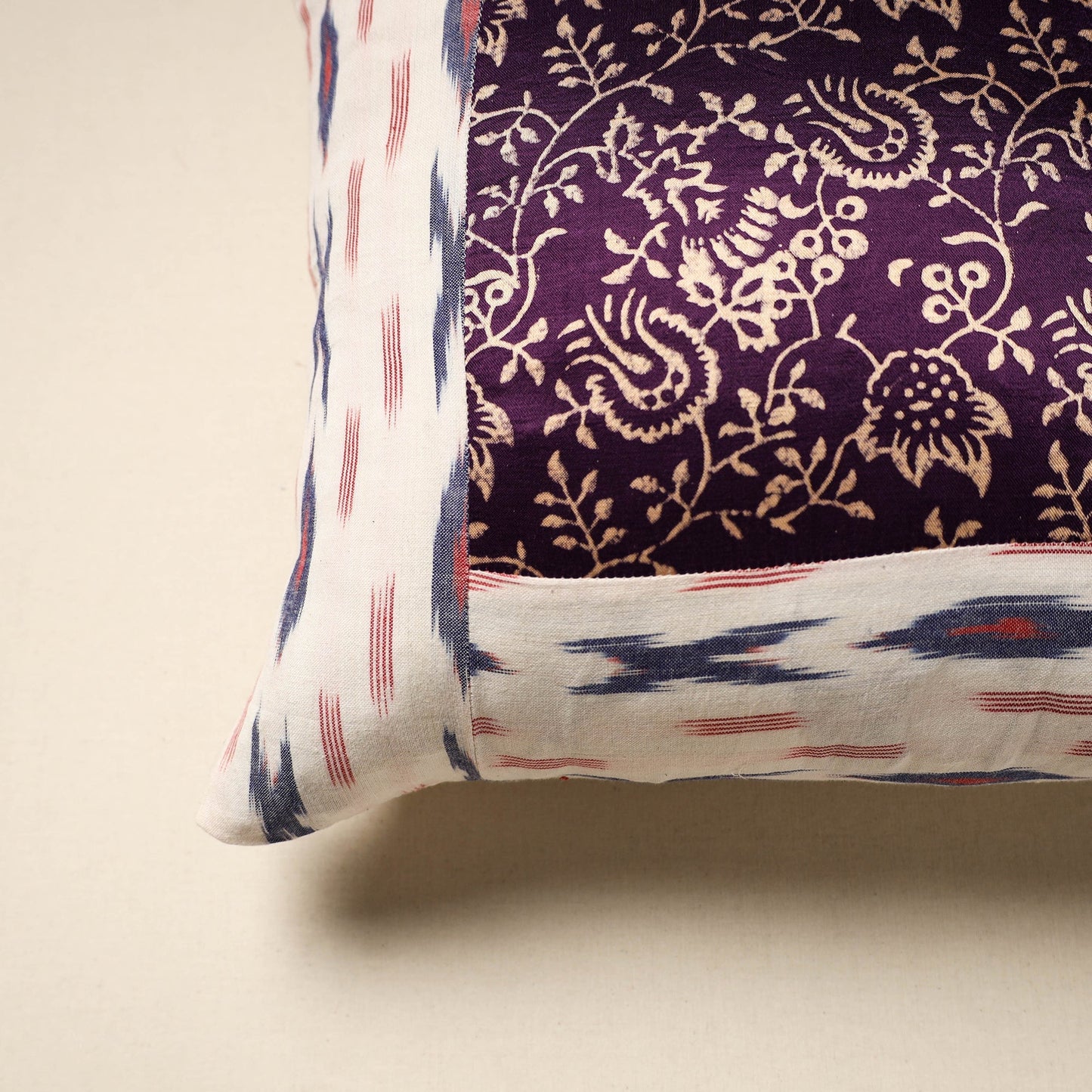 Modal silk patch pochampally ikat cushion cover 09