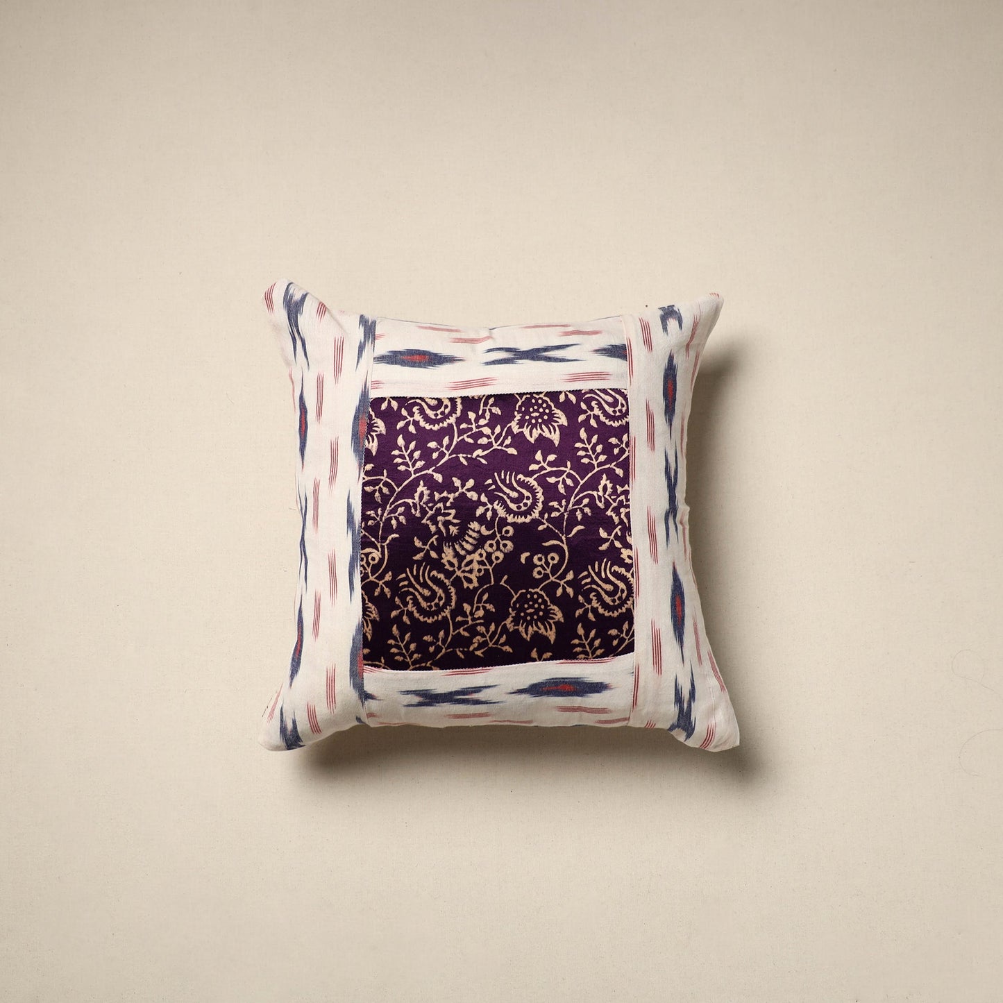 Modal silk patch pochampally ikat cushion cover 09