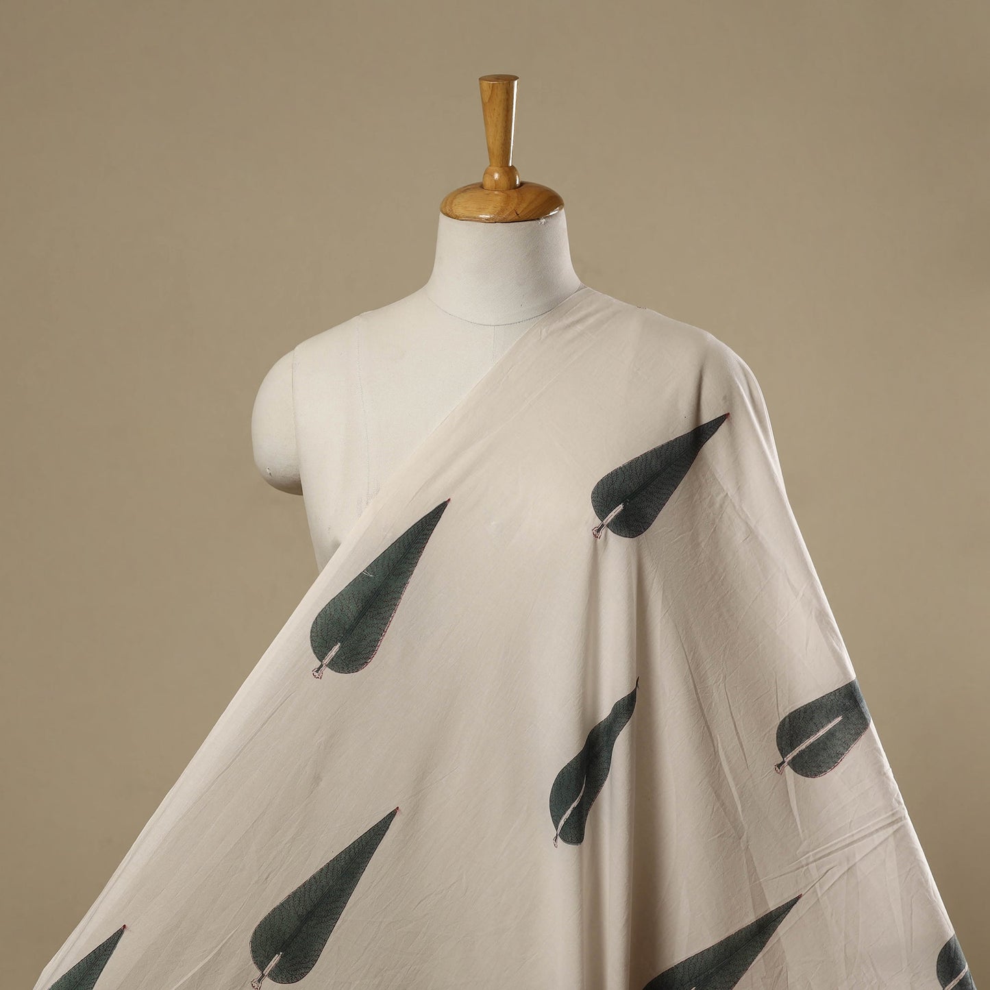 Mughal butta hand cotton sanganeri fabric 02 - handcrafted