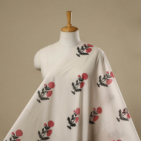 Mughal butta hand cotton sanganeri fabric 03 - handcrafted