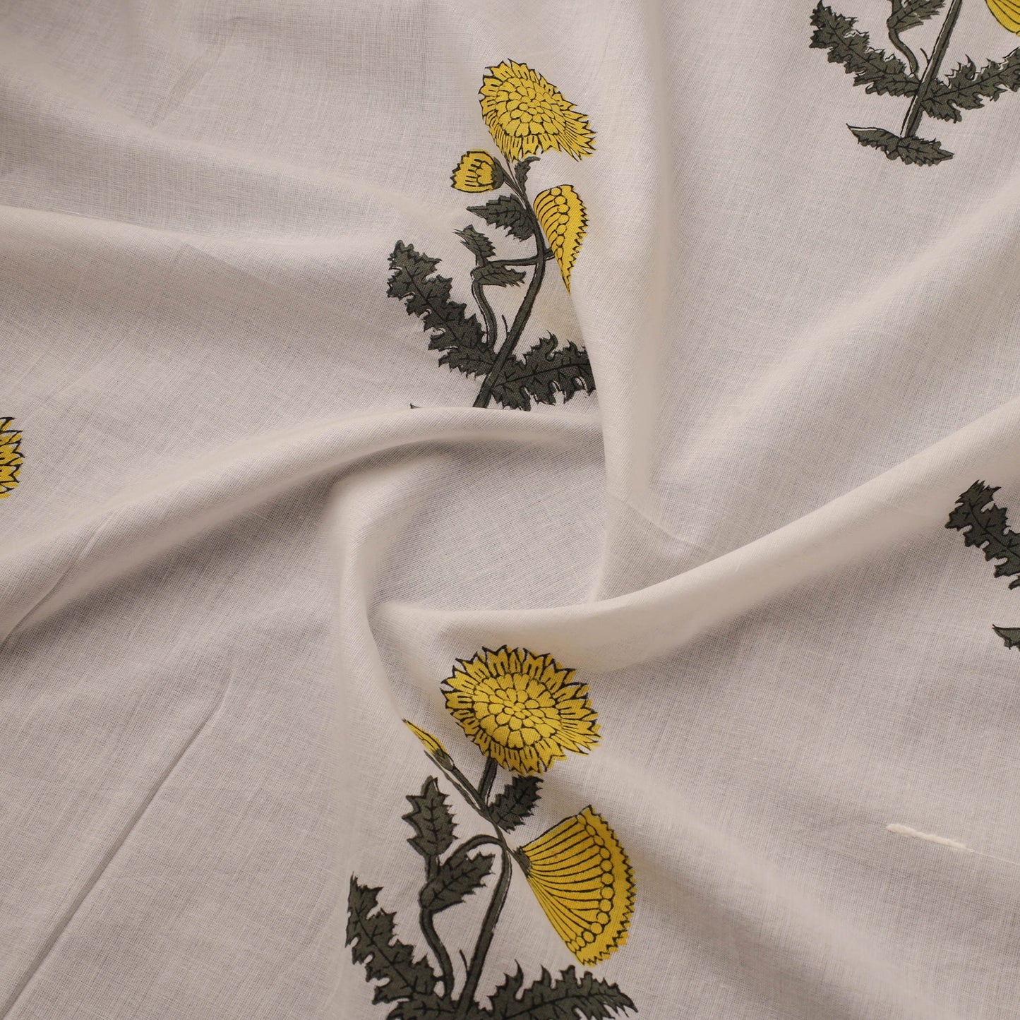 Mughal butta hand cotton sanganeri fabric 04 - handcrafted