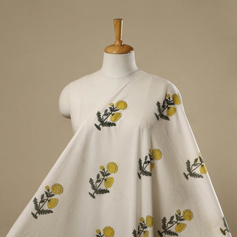 Mughal butta hand cotton sanganeri fabric 04 - handcrafted