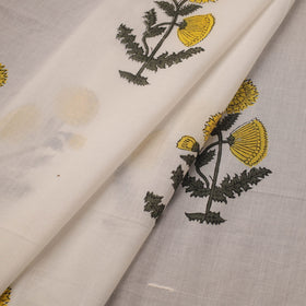 Mughal butta hand cotton sanganeri fabric 04 - handcrafted