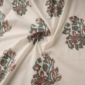 Mughal butta hand cotton sanganeri fabric 10 - handcrafted