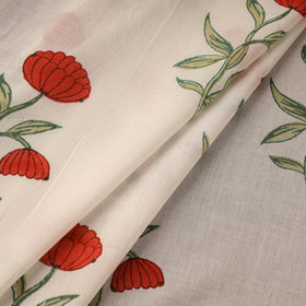 Mughal butta hand pure mul cotton sanganeri fabric 28