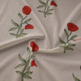 Mughal butta hand pure mul cotton sanganeri fabric 28