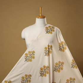 Mughal butta hand cotton sanganeri fabric 02 - handcrafted