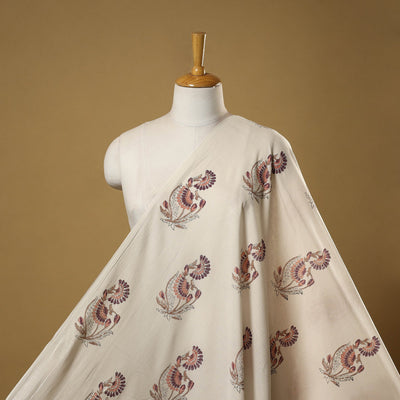 Mughal butta hand cotton sanganeri fabric 03 - handcrafted